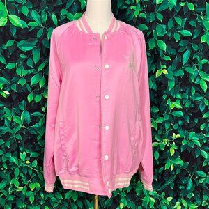 NWOT Jeffree Star Cosmetics Members Only Pink Satin Bomber Jacket (Medium)